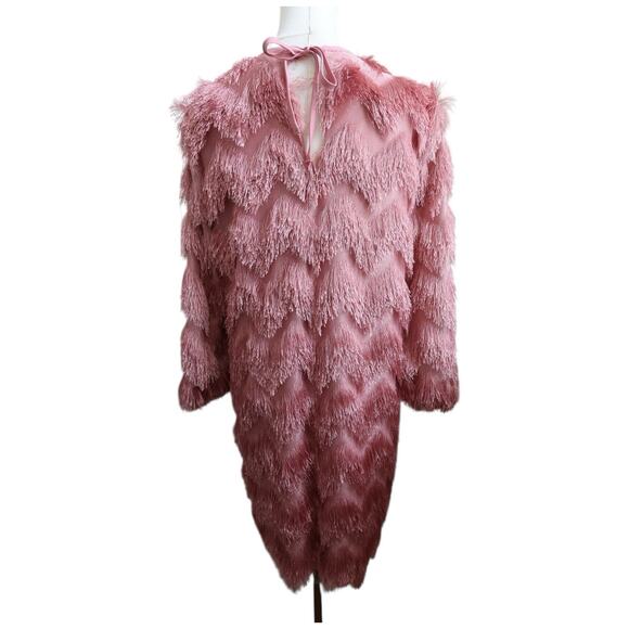 Anthropologie Hutch Fringed Chevron Shift Dress in Rose Size S - Picture 9 of 13